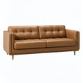 Divano 3 posti 210 x 90 x 85 cm in similpelle marrone stile moderno