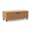 Panca contenitore 120 x 45 x 48 cm in similpelle marrone cammello - seduta imbottita con vano portaoggetti