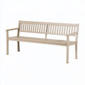 Panca da giardino 180 x 60 x 90 cm in acciaio beige con schienale e braccioli