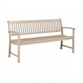 Panca da giardino 150 x 62 x 90 cm in metallo beige con braccioli stile classico