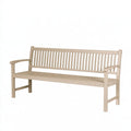 Panca da giardino 150 x 60 x 90 cm in legno beige con schienale e braccioli