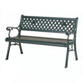 Panchina da giardino 150 x 60 x 90 cm in metallo nero - stile classico con schienale traforato