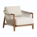 Poltrona LALVOKAR in legno e corda beige e marrone, stile naturale, dimensioni 76x80x82 cm, seduta comoda e design elegante