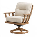 Poltrona girevole 75 x 85 x 100 cm in legno e tessuto beige - stile moderno per soggiorno