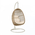 Poltrona sospesa 105 x 105 x 195 cm in rattan beige con struttura in metallo per giardino