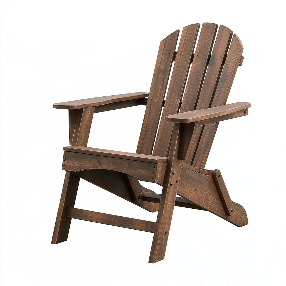 Sedia da giardino 78 x 88 x 98 cm in legno marrone stile Adirondack pieghevole