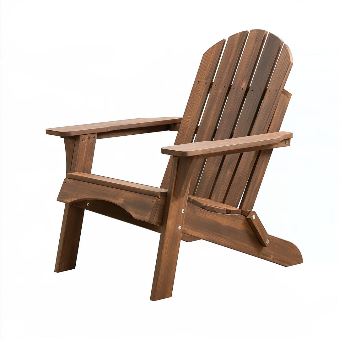Sedia da giardino Adirondack 83 x 78 x 98 cm in legno marrone con schienale inclinato