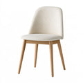 Sedia da pranzo 48 x 55 x 82 cm in tessuto beige e legno stile nordico
