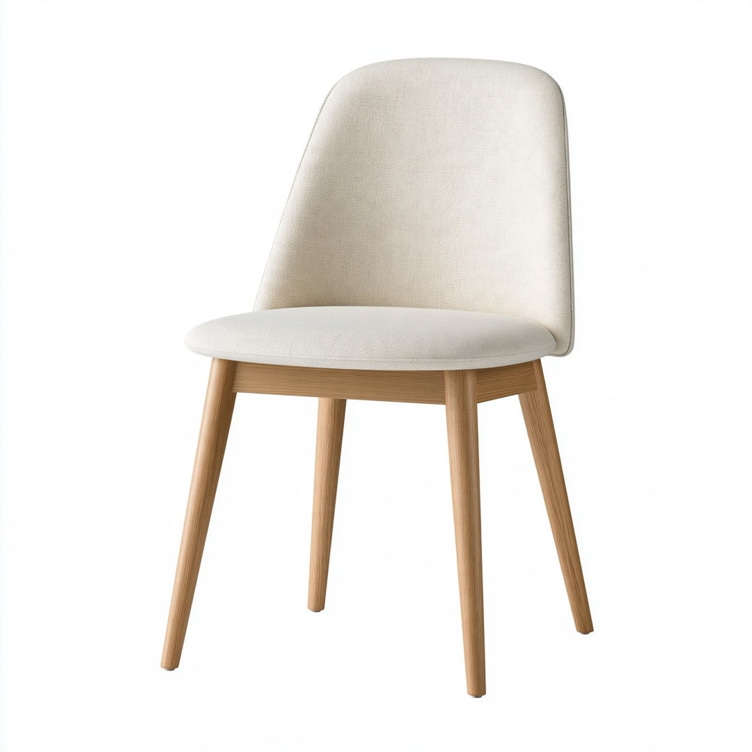 Sedia da pranzo 48 x 55 x 82 cm in tessuto beige e legno stile nordico