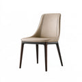 Sedia da pranzo 50 x 60 x 86 cm beige effetto pelle con gambe in legno stile moderno