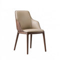 Sedia da pranzo LALVOKAR in legno con rivestimento effetto pelle beige, stile moderno, dimensioni 59x62x83 cm.